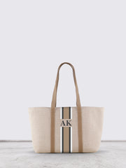 Book Canvas Tote Bag with small Pouch Biege Print