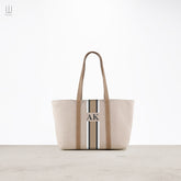 Book Canvas Tote Bag with small Pouch Biege Print - XSESWARY