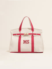 Kally Personalized Canvas Tote Bag – Custom Initials Embroidered