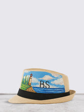 Hand-Painted Coastal Fedora Hat