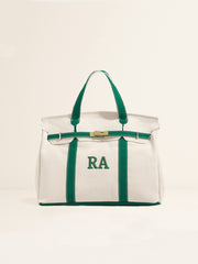 Kally Personalized Canvas Tote Bag – Custom Initials Embroidered