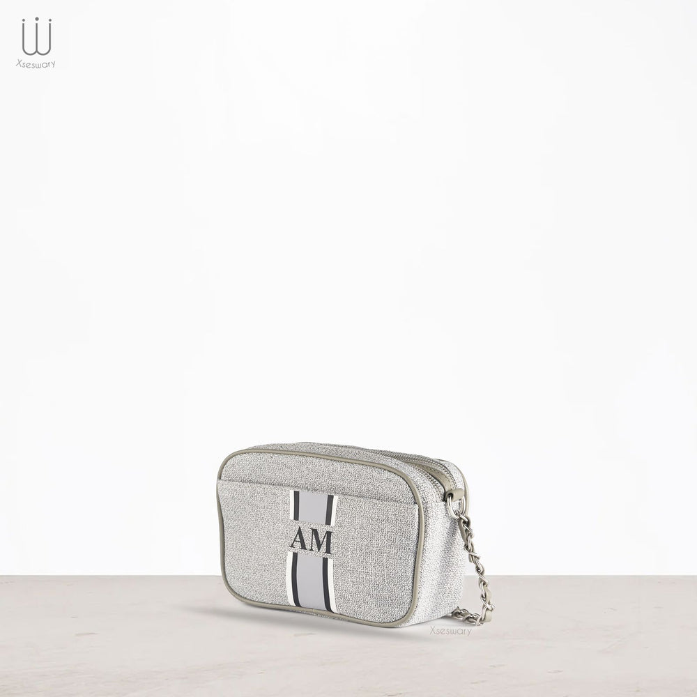 Mini Canvas Bag with initial custom printed multi color - XSESWARY