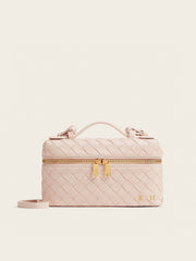 Lianaa – Woven Genuine-Leather Bag, Practical Size with Hand-Painted Initials - XSESWARY