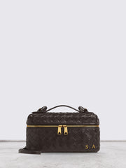 Lianaa – Woven Genuine-Leather Bag, Practical Size with Hand-Painted Initials