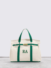 Kally Personalized Canvas Tote Bag – Custom Initials Embroidered