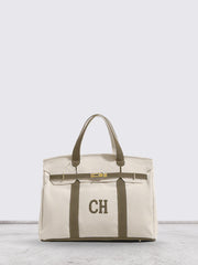 Kally Personalized Canvas Tote Bag – Custom Initials Embroidered