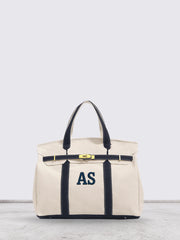 Kally Personalized Canvas Tote Bag – Custom Initials Embroidered