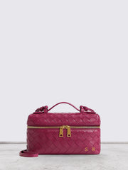 Lianaa – Woven Genuine-Leather Bag, Practical Size with Hand-Painted Initials