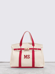 Kally Personalized Canvas Tote Bag – Custom Initials Embroidered