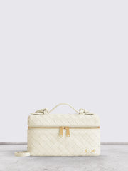 Lianaa – Woven Genuine-Leather Bag, Practical Size with Hand-Painted Initials