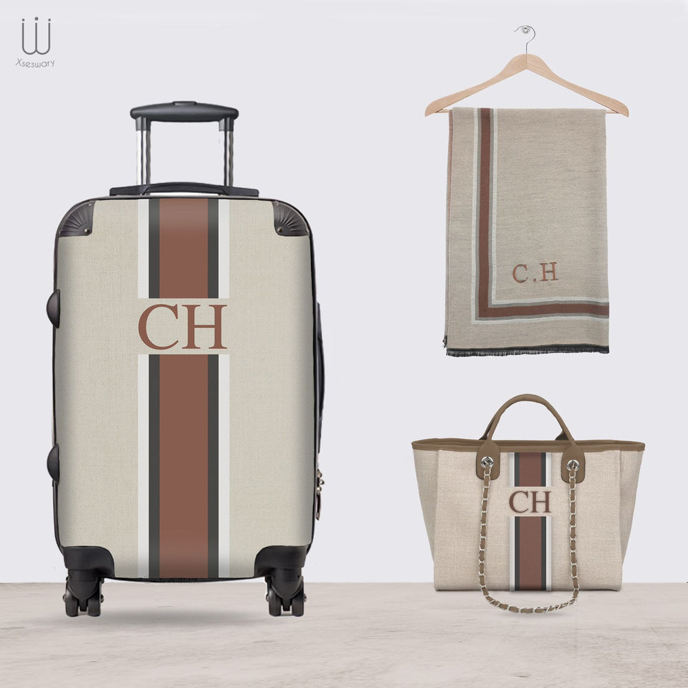 Beige Set with Brown Strip - XSESWARY