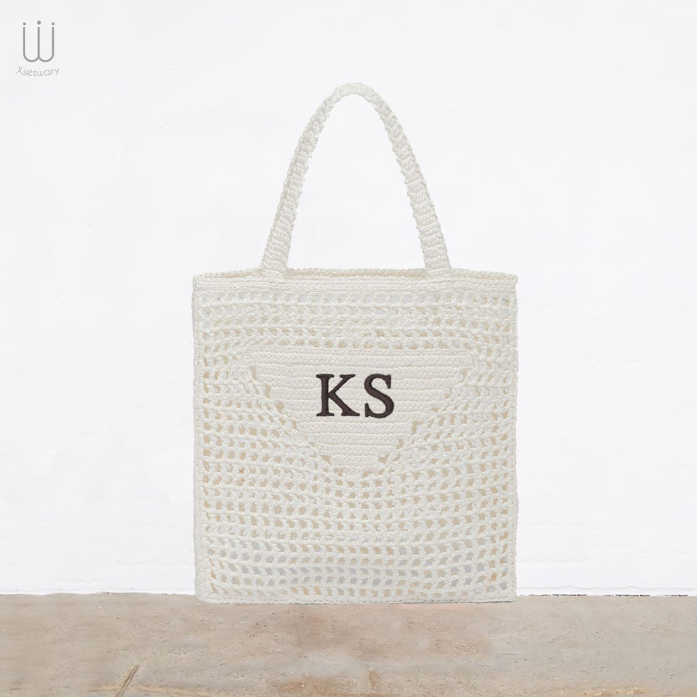 Embroidery Handmade Jote Bag White - XSESWARY
