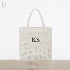 Embroidery Handmade Jote Bag White - XSESWARY