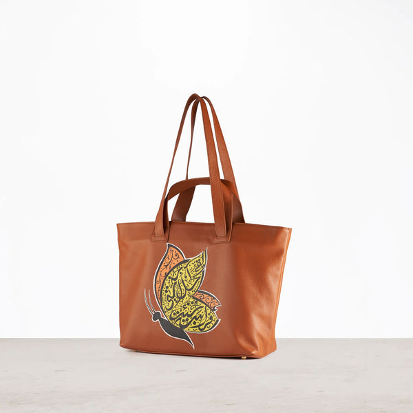 butterfly tote bag - brown