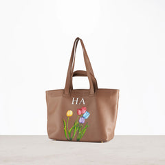 floral Tote Bag - Brown - XSESWARY