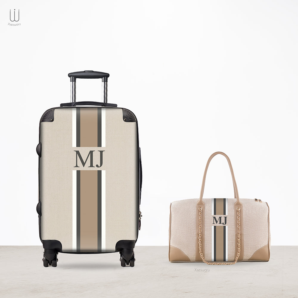 Weekender Travel Set Beige Print - XSESWARY