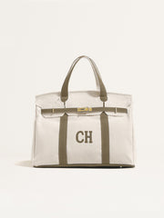 Kally Personalized Canvas Tote Bag – Custom Initials Embroidered