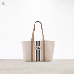 Book Canvas Tote Bag with small Pouch Biege Print - XSESWARY