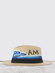 HandPainted Ocean Fedora