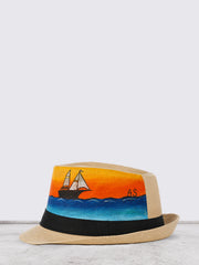 Sunset Voyage Hand-Painted Fedora