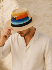 Sunset Voyage Hand-Painted Fedora
