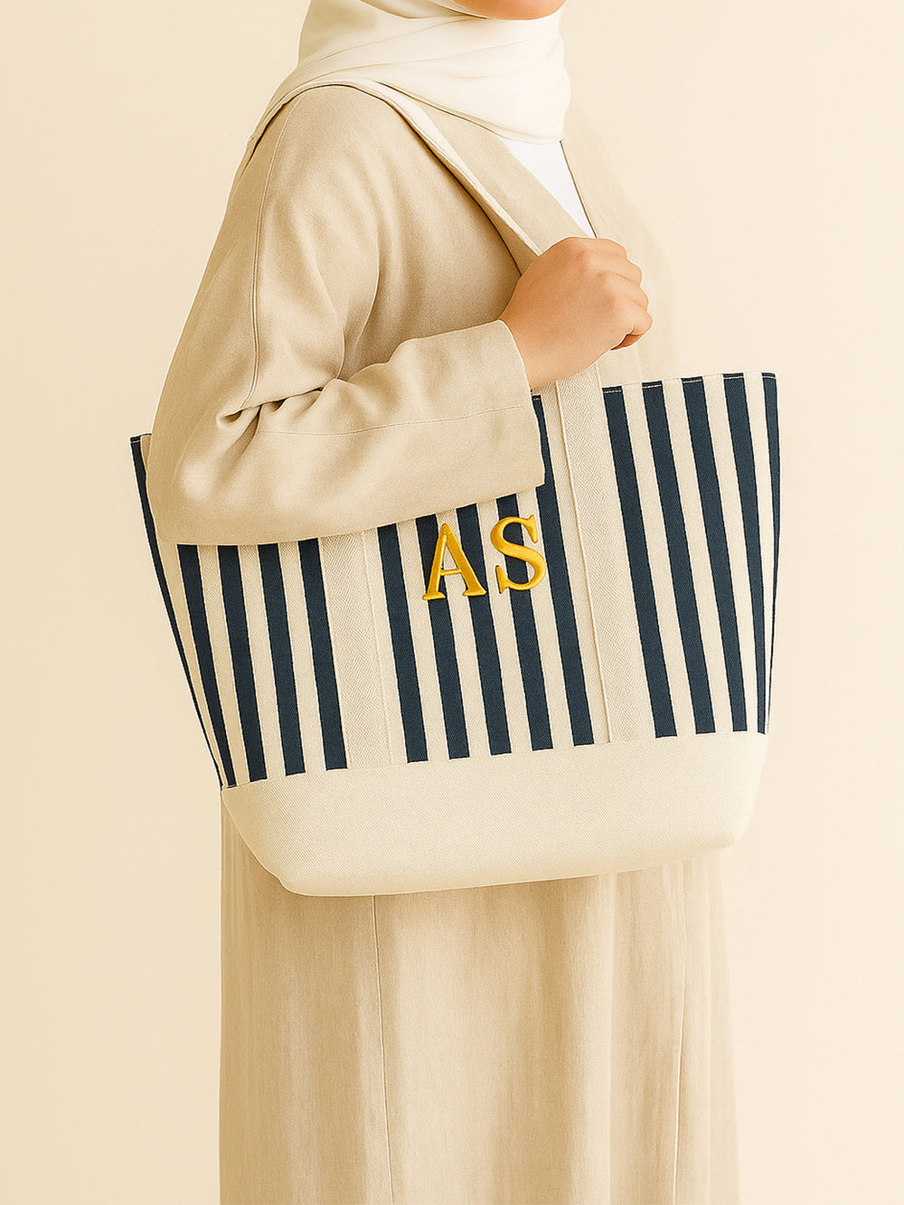 Striped monogram tote - XSESWARY