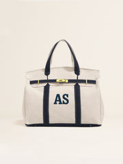 Kally Personalized Canvas Tote Bag – Custom Initials Embroidered