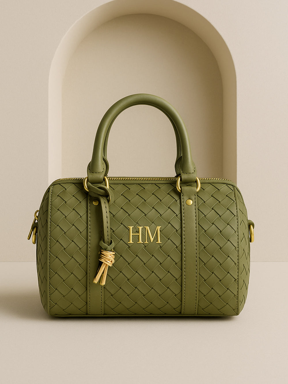 Via” Personalized Woven Leather Bag - XSESWARY