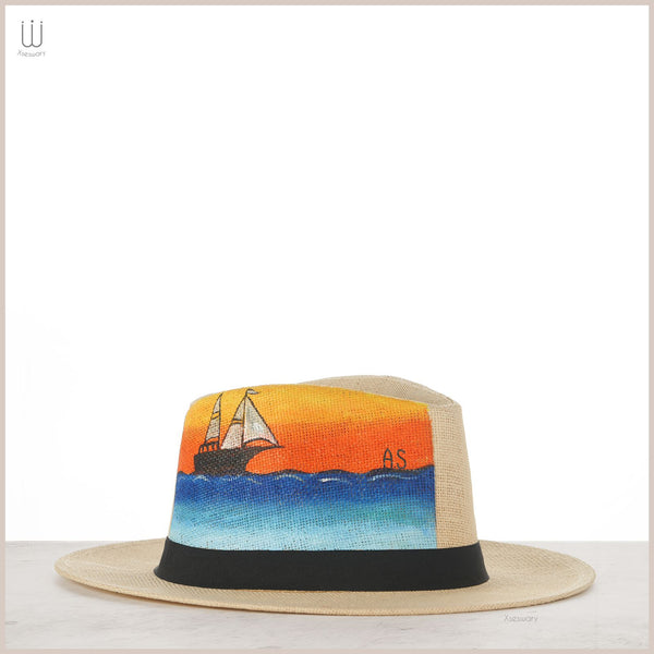 Customize hat with boat design