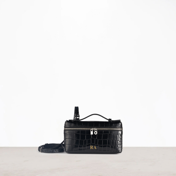 Black Crocodile Tote Bag