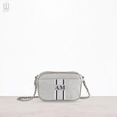 Mini Canvas Bag with initial custom printed multi color - XSESWARY