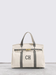 Kally Personalized Canvas Tote Bag – Custom Initials Embroidered