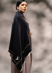 Midnight Shawl with Gold-Tone Accents