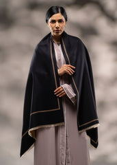 Midnight Shawl with Gold-Tone Accents