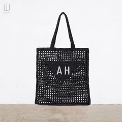 Embroidery Handmade Jote Bag Black - XSESWARY