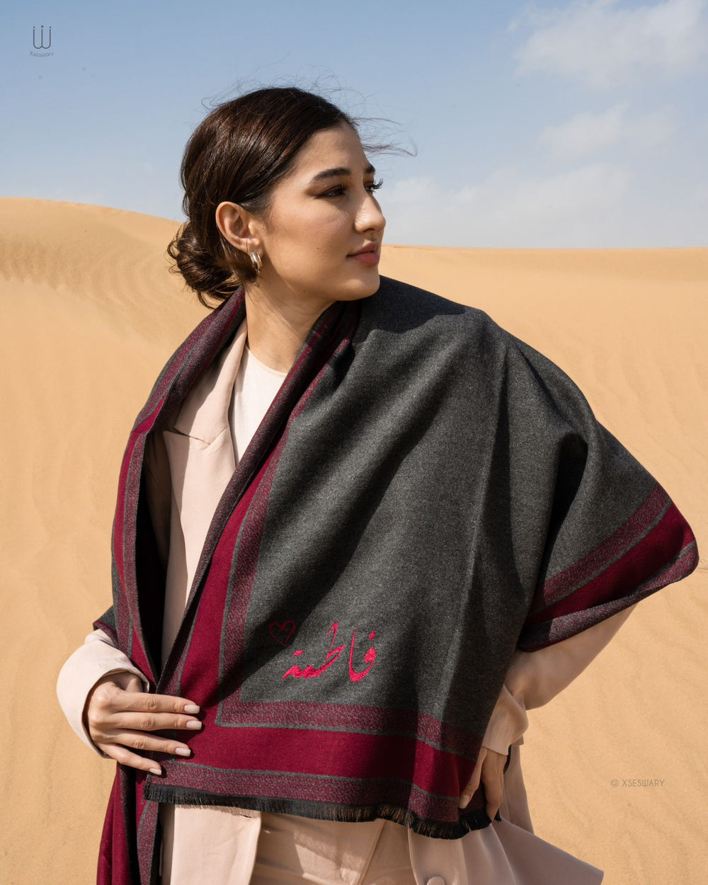 Scarf Dark Line Maroon - XSESWARY