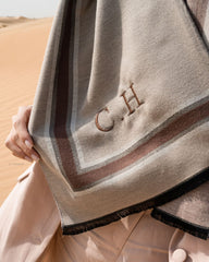 Scarf Beige line Maroon - XSESWARY