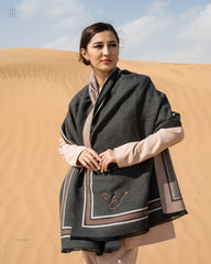 Scarf Dark Gray Line Brown - XSESWARY