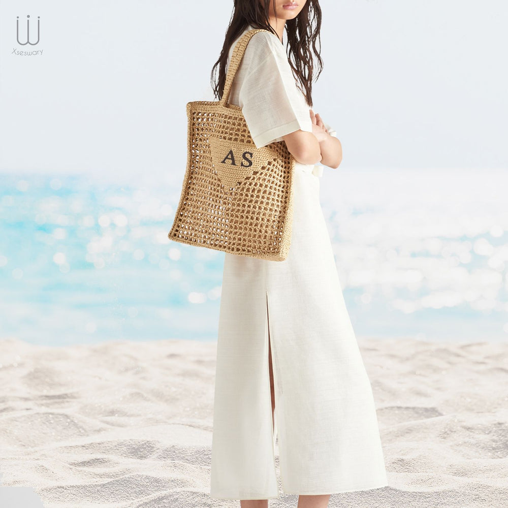 Embroidery Handmade Jote Bag Beige - XSESWARY