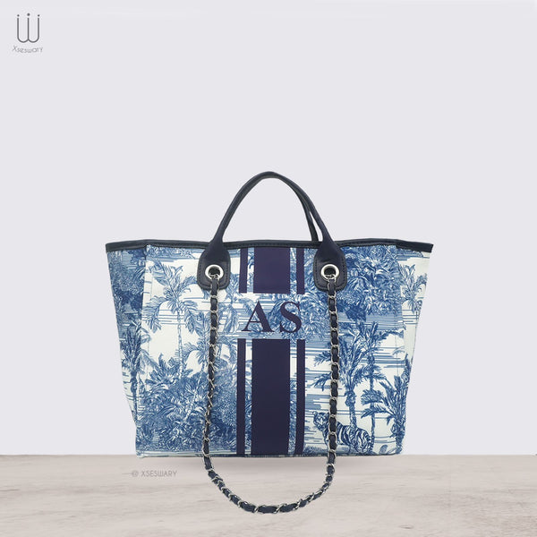 Safari Navy Tote Bag