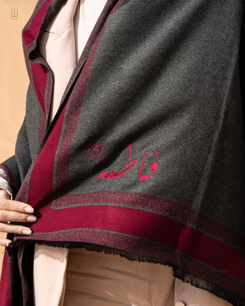 Scarf Dark Line Maroon - XSESWARY