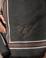 Scarf Dark Gray Line Brown - XSESWARY